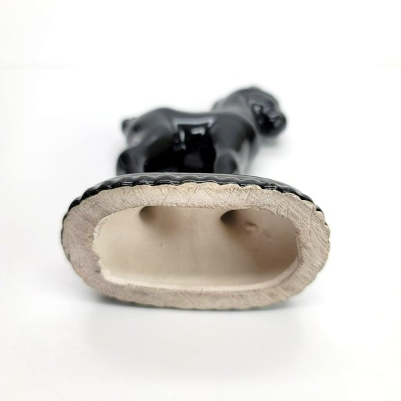 Black Glossy Trojan Horse Figurine Vintage Statue Glossy Repaired PR325 - Picture 7 of 8